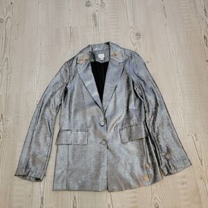 a new day Womens Metallic Silver Blazer